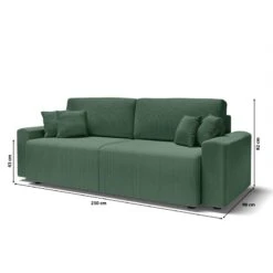 Canapé Droit MILO Convertible Velours Côtelé Vert 3 Places -Maison Jardin Élégance canape droit milo convertible velours cotele vert 3 places 9