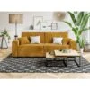 Canapé Droit MIRA Convertible Velours Côtelé Moutarde