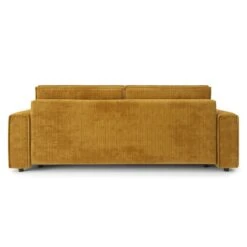 Canapé Droit MIRA Convertible Velours Côtelé Moutarde -Maison Jardin Élégance canape droit mira convertible velours cotele moutarde 3plcs 5