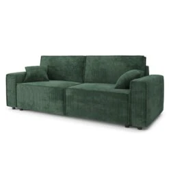 Canapé Droit MIRA Convertible Velours Côtelé Vert 3 Places 10 Canapé Droit MIRA Convertible Velours Côtelé Vert 3 Places -Maison Jardin Élégance canape droit mira convertible velours cotele vert 3 places 2