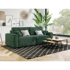 Canapé Droit MIRA Convertible Velours Côtelé Vert 3 Places 15 Canapé Droit MIRA Convertible Velours Côtelé Vert 3 Places -Maison Jardin Élégance canape droit mira convertible velours cotele vert 3 places 7