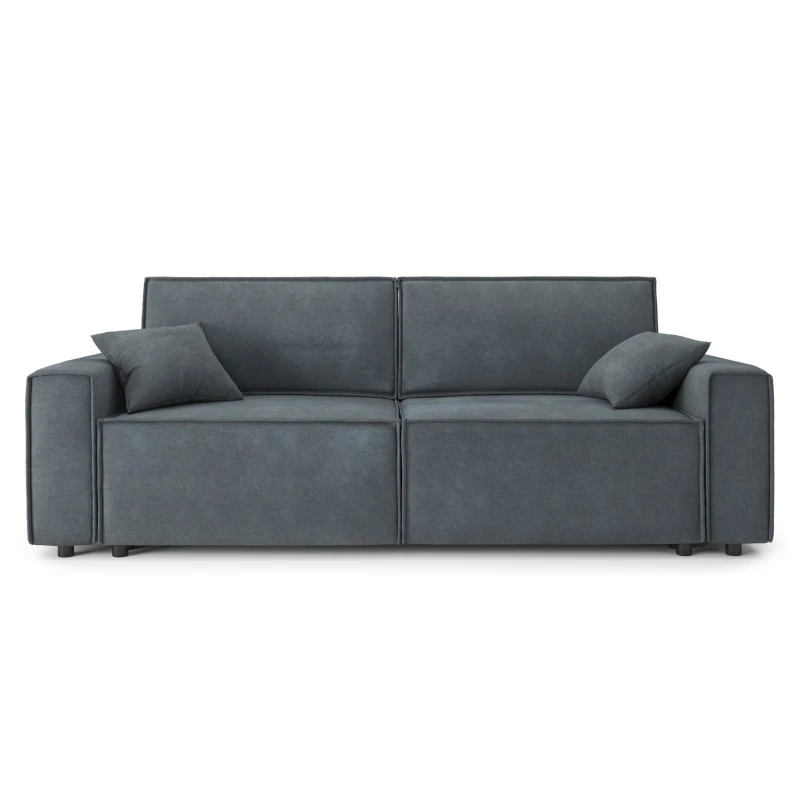 Canapé Droit MIRA Convertible Velours Gris Souris 2 Canapé Droit MIRA Convertible Velours Gris Souris – Image 2