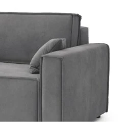 Canapé Droit MIRA Fixe Tissu Gris Souris 2 Places -Maison Jardin Élégance canape droit mira fixe tissu gris 2 places 4