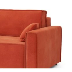 Canapé Droit MIRA Fixe Tissu Rouille 2 Places -Maison Jardin Élégance canape droit mira fixe tissu terracotta 2 places 4