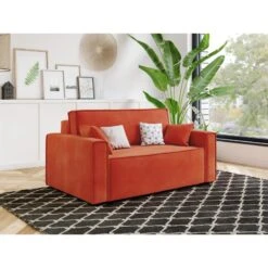 Canapé Droit MIRA Fixe Tissu Rouille 2 Places -Maison Jardin Élégance canape droit mira fixe tissu terracotta 2 places 6