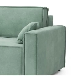 Canapé Droit MIRA Fixe Tissu Vert D'eau 3 Places -Maison Jardin Élégance canape droit mira fixe tissu vert 3 places 4