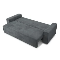 Canapé Droit MIRAGE Convertible Velours Gris Souris -Maison Jardin Élégance canape droit mirage convertible velours gris souris 3
