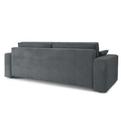 Canapé Droit MIRAGE Convertible Velours Gris Souris -Maison Jardin Élégance canape droit mirage convertible velours gris souris 5