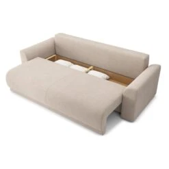 Canapé Droit NOVA Convertible Tissu Beige 3 Places -Maison Jardin Élégance canape droit nova convertible tissu beige 4
