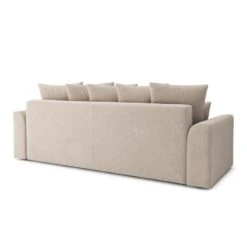 Canapé Droit NOVA Convertible Tissu Beige 3 Places -Maison Jardin Élégance canape droit nova convertible tissu beige 5