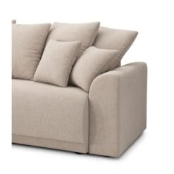 Canapé Droit NOVA Convertible Tissu Beige 3 Places -Maison Jardin Élégance canape droit nova convertible tissu beige 6