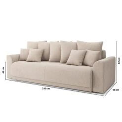 Canapé Droit NOVA Convertible Tissu Beige 3 Places -Maison Jardin Élégance canape droit nova convertible tissu beige 9