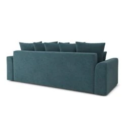 Canapé Droit NOVA Convertible Tissu Bleu Paon 3 Places -Maison Jardin Élégance canape droit nova convertible tissu bleu paon 5