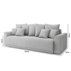 Canapé Droit NOVA Convertible Tissu Gris 3 Places -Maison Jardin Élégance canape droit nova convertible tissu gris 9