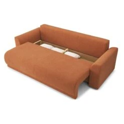 Canapé Droit NOVA Convertible Tissu Rouille 3 Places -Maison Jardin Élégance canape droit nova convertible tissu rouille 4