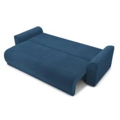 Canapé Droit NOVA Convertible Velours Cotêlé Bleu Cobalt 3 Places -Maison Jardin Élégance canape droit nova convertible velours cotele bleu cobalt 3