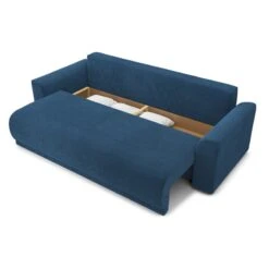 Canapé Droit NOVA Convertible Velours Cotêlé Bleu Cobalt 3 Places -Maison Jardin Élégance canape droit nova convertible velours cotele bleu cobalt 4
