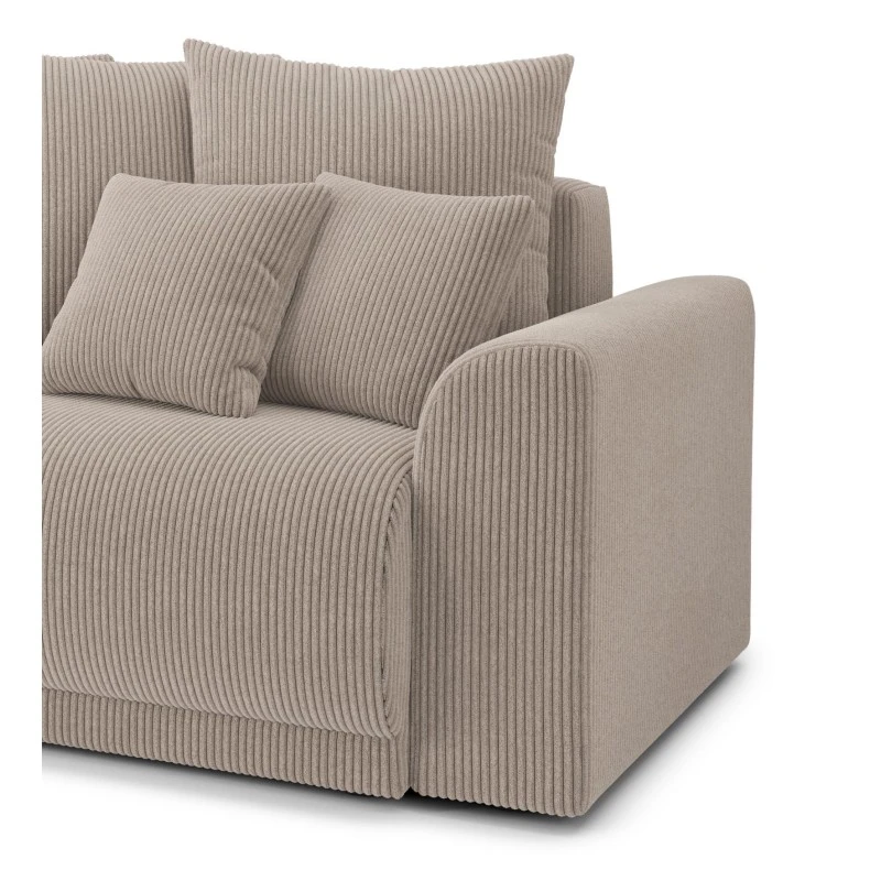 Canapé Droit NOVA Convertible Velours Cotêlé Grège 3 Places 7 Canapé Droit NOVA Convertible Velours Cotêlé Grège 3 Places – Image 7