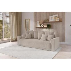 Canapé Droit NOVA Convertible Velours Cotêlé Grège 3 Places 18 Canapé Droit NOVA Convertible Velours Cotêlé Grège 3 Places -Maison Jardin Élégance canape droit nova convertible velours cotele grege 8