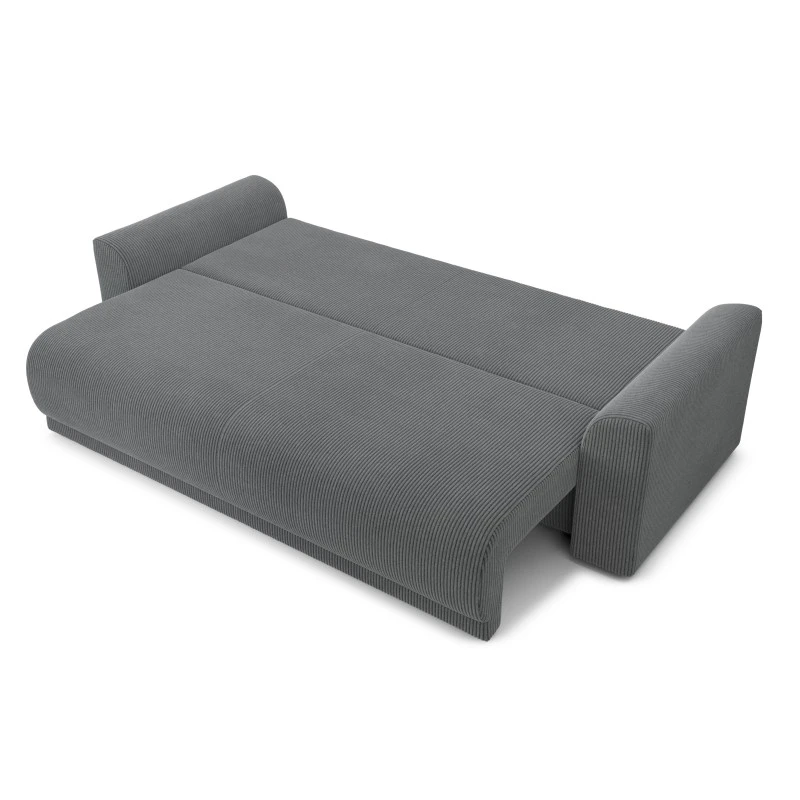 Canapé Droit NOVA Convertible Velours Cotêlé Gris Souris 3 Places 4 Canapé Droit NOVA Convertible Velours Cotêlé Gris Souris 3 Places – Image 4