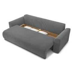 Canapé Droit NOVA Convertible Velours Cotêlé Gris Souris 3 Places 14 Canapé Droit NOVA Convertible Velours Cotêlé Gris Souris 3 Places -Maison Jardin Élégance canape droit nova convertible velours cotele gris souris 4