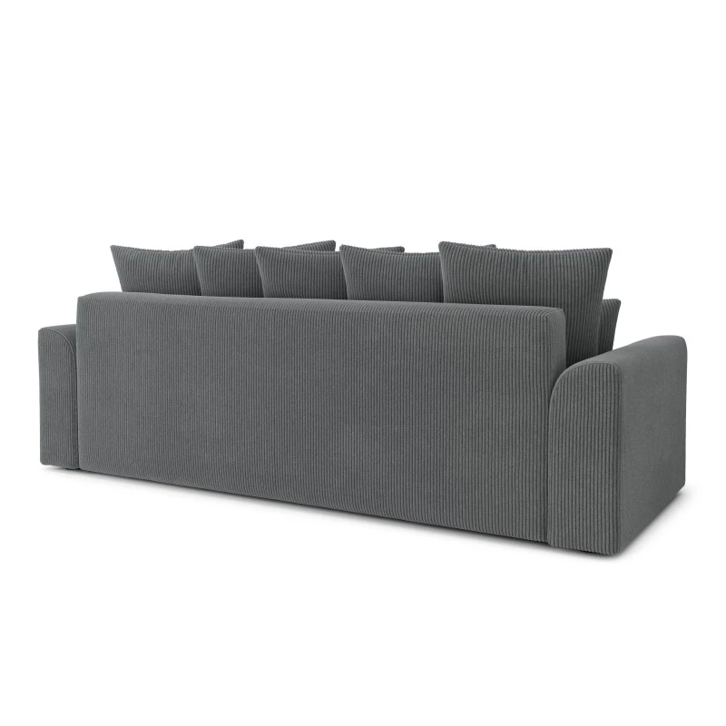 Canapé Droit NOVA Convertible Velours Cotêlé Gris Souris 3 Places 6 Canapé Droit NOVA Convertible Velours Cotêlé Gris Souris 3 Places – Image 6