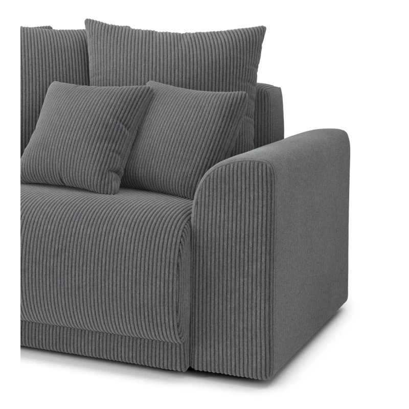 Canapé Droit NOVA Convertible Velours Cotêlé Gris Souris 3 Places 7 Canapé Droit NOVA Convertible Velours Cotêlé Gris Souris 3 Places – Image 7