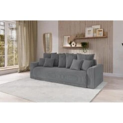 Canapé Droit NOVA Convertible Velours Cotêlé Gris Souris 3 Places 17 Canapé Droit NOVA Convertible Velours Cotêlé Gris Souris 3 Places -Maison Jardin Élégance canape droit nova convertible velours cotele gris souris 7