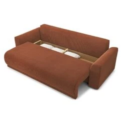 Canapé Droit NOVA Convertible Velours Cotêlé Terracotta 3 Places 14 Canapé Droit NOVA Convertible Velours Cotêlé Terracotta 3 Places -Maison Jardin Élégance canape droit nova convertible velours cotele terracotta 4
