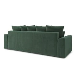 Canapé Droit NOVA Convertible Velours Cotêlé Vert 3 Places -Maison Jardin Élégance canape droit nova convertible velours cotele vert 5