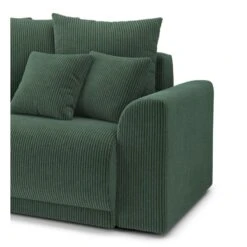 Canapé Droit NOVA Convertible Velours Cotêlé Vert 3 Places -Maison Jardin Élégance canape droit nova convertible velours cotele vert 6