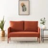 Canapé Droit PANTONE Fixe Tissu Terracotta 2 Places
