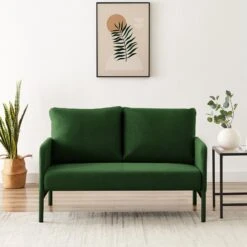 Canapé Droit PANTONE Fixe Tissu Vert Olive 2 Places