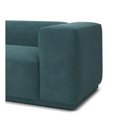 Canapé Droit SACHA Fixe Tissu Bleu Paon 4 Places -Maison Jardin Élégance canape droit sacha fixe tissu bleu paon 4 places 4