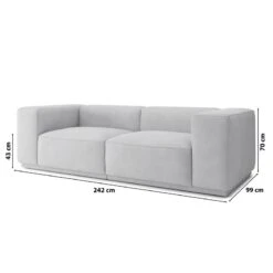 Canapé Droit SACHA Fixe Tissu Gris Clair 4 Places -Maison Jardin Élégance canape droit sacha fixe tissu gris clair 4 places 6