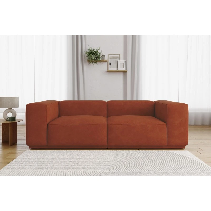 Canapé Droit SACHA Fixe Tissu Terracotta 4 Places 1 Canapé Droit SACHA Fixe Tissu Terracotta 4 Places