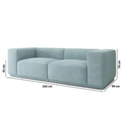 Canapé Droit SACHA Fixe Tissu Vert D'eau 4 Places -Maison Jardin Élégance canape droit sacha fixe tissu vert d eau 4 places 6