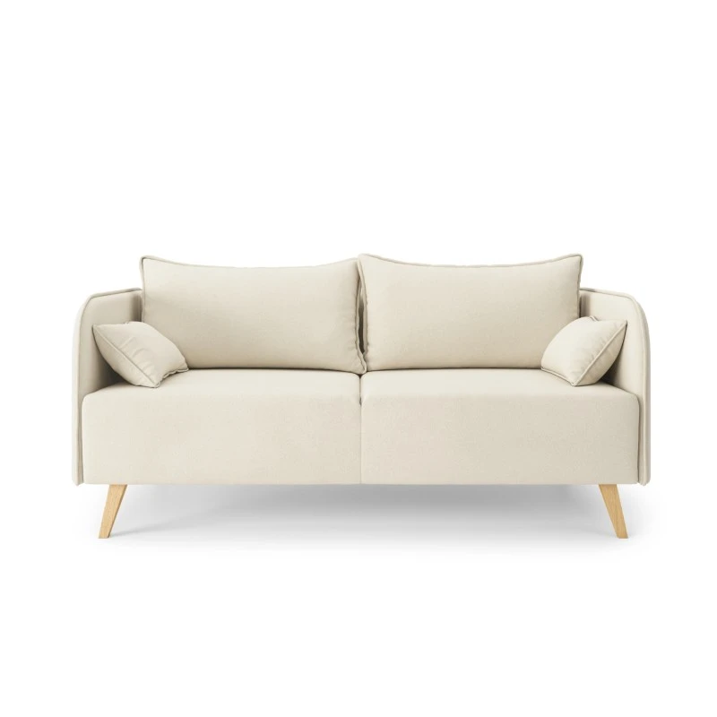 Canapé Droit SARAH Fixe Tissu Beige 3 Places 2 Canapé Droit SARAH Fixe Tissu Beige 3 Places – Image 2