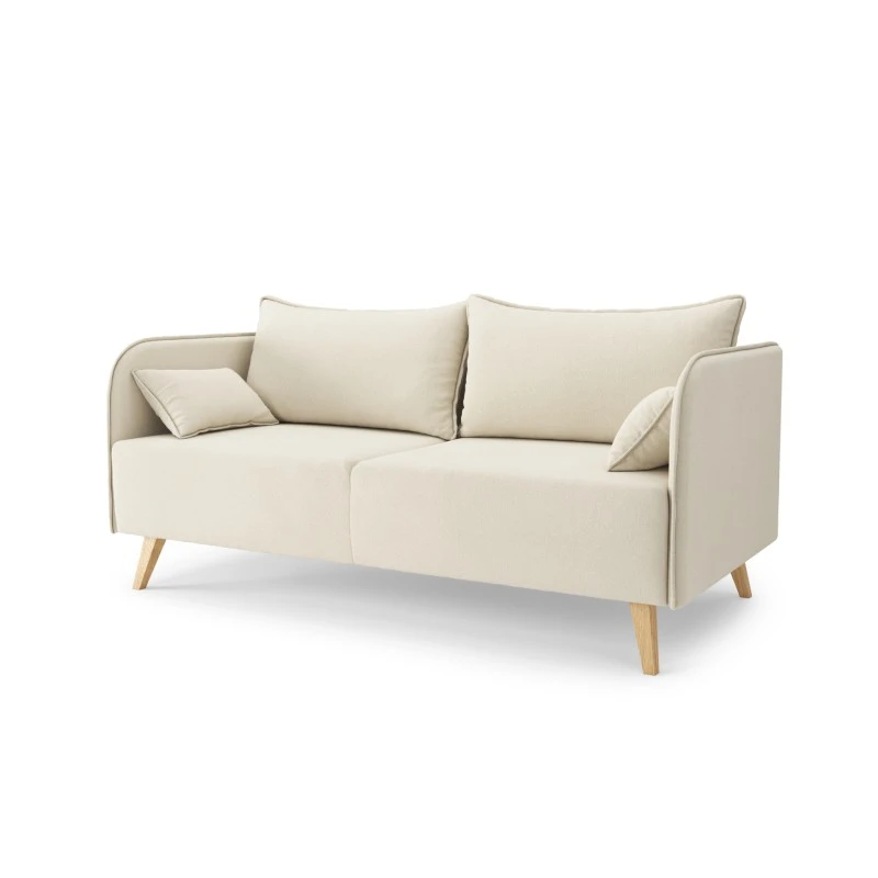 Canapé Droit SARAH Fixe Tissu Beige 3 Places 3 Canapé Droit SARAH Fixe Tissu Beige 3 Places – Image 3