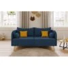 Canapé Droit SARAH Fixe Tissu Bleu 3 Places