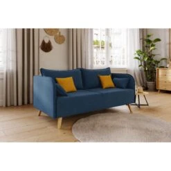 Canapé Droit SARAH Fixe Tissu Bleu 3 Places 12 Canapé Droit SARAH Fixe Tissu Bleu 3 Places -Maison Jardin Élégance canape droit sarah fixe tissu bleu 3 places 5