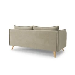 Canapé Droit SARAH Fixe Tissu Grège 3 Places -Maison Jardin Élégance canape droit sarah fixe tissu grege 3 places 3