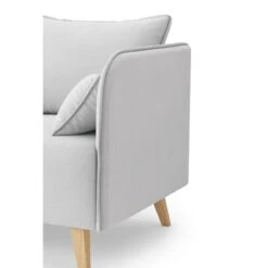 Canapé Droit SARAH Fixe Tissu Gris Clair 2 Places -Maison Jardin Élégance canape droit sarah fixe tissu gris clair 2 places 4