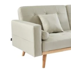 Canapé Droit KELLY En Tissu Beige Avec Fonction Convertible 14 Canapé Droit KELLY En Tissu Beige Avec Fonction Convertible -Maison Jardin Élégance canape kelly beige convertible 6