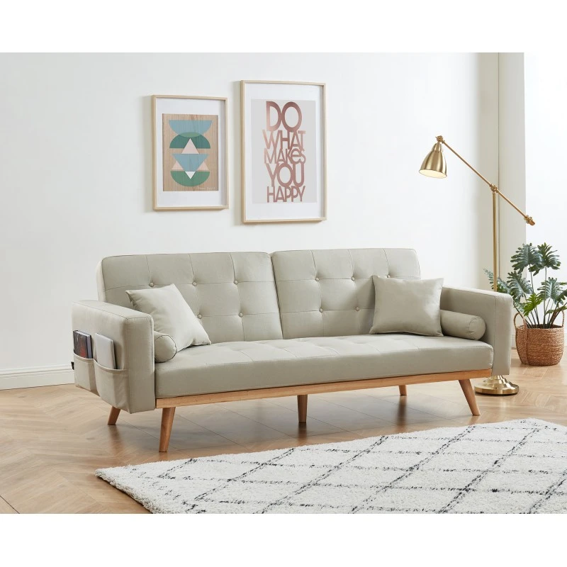 Canapé Droit KELLY En Tissu Beige Avec Fonction Convertible 8 Canapé Droit KELLY En Tissu Beige Avec Fonction Convertible – Image 8