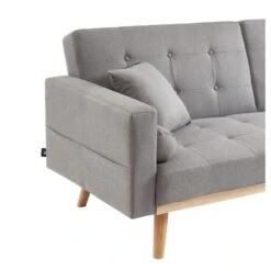 Canapé KELLY Droit Convertible En Tissu Gris -Maison Jardin Élégance canape kelly gris convertible 8