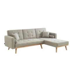 Canapé KELLY En Tissu Beige Avec Angle Convertible 10 Canapé KELLY En Tissu Beige Avec Angle Convertible -Maison Jardin Élégance canape kelly tissu beige angle convertible 3