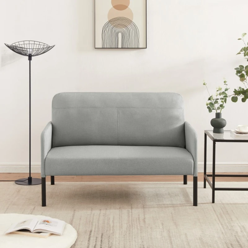 Canapé Droit LIAM En Tissu Gris Fixe 1 Canapé Droit LIAM En Tissu Gris Fixe