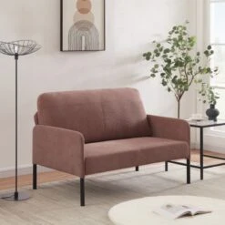 Canapé Droit LIAM En Velours Côtelé Rose Fixe -Maison Jardin Élégance canape liam velours cotele rose droit et fixe 5