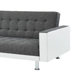 Canapé LUXURY XL Convertible Et Réversible PU Blanc Tissu Gris -Maison Jardin Élégance canape luxury xl convertible et reversible pu blanc tissu gris 4